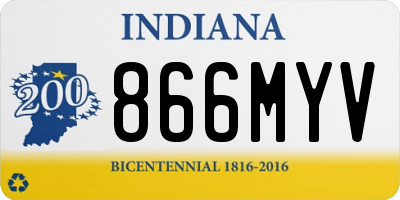 IN license plate 866MYV