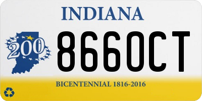 IN license plate 866OCT
