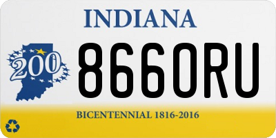 IN license plate 866ORU
