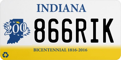 IN license plate 866RIK