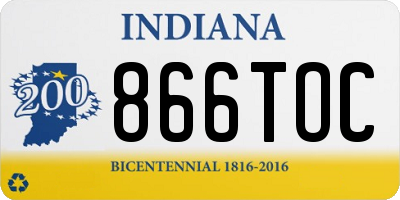 IN license plate 866TOC
