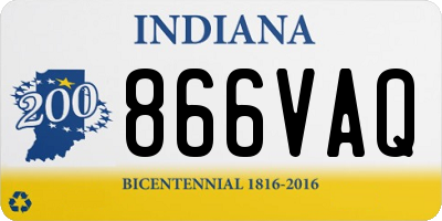 IN license plate 866VAQ