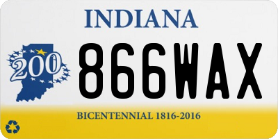 IN license plate 866WAX