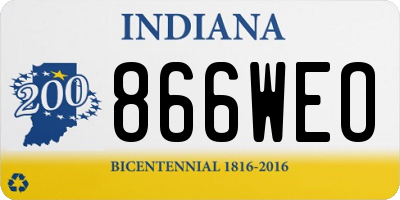 IN license plate 866WEO