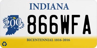 IN license plate 866WFA