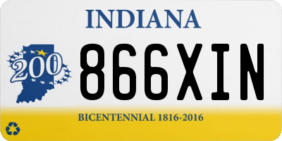 IN license plate 866XIN