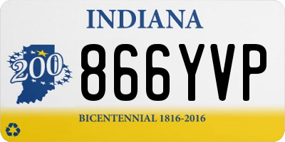 IN license plate 866YVP