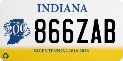 IN license plate 866ZAB