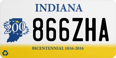 IN license plate 866ZHA
