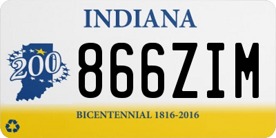 IN license plate 866ZIM