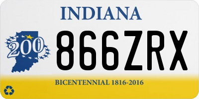 IN license plate 866ZRX