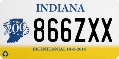 IN license plate 866ZXX
