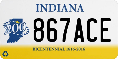 IN license plate 867ACE