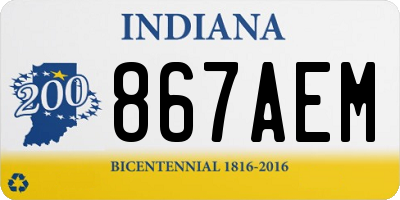 IN license plate 867AEM