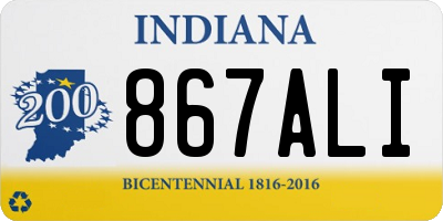 IN license plate 867ALI