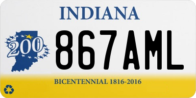 IN license plate 867AML