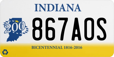 IN license plate 867AOS