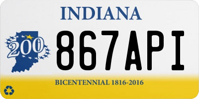 IN license plate 867API