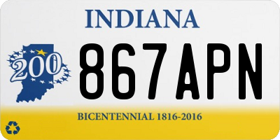 IN license plate 867APN