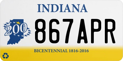 IN license plate 867APR