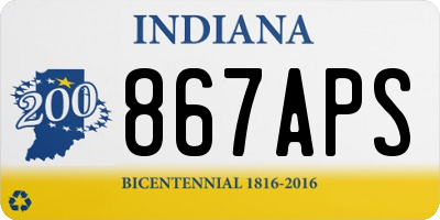IN license plate 867APS