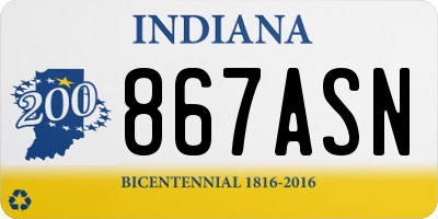 IN license plate 867ASN