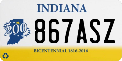IN license plate 867ASZ