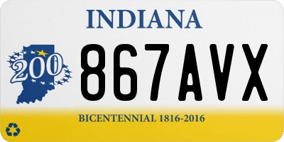 IN license plate 867AVX