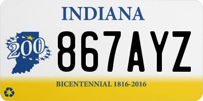 IN license plate 867AYZ