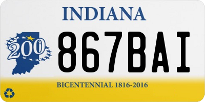 IN license plate 867BAI