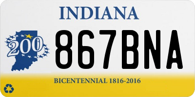 IN license plate 867BNA