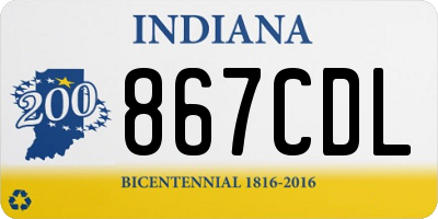 IN license plate 867CDL