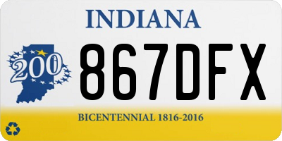 IN license plate 867DFX