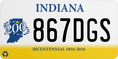 IN license plate 867DGS