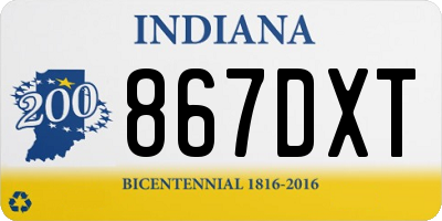 IN license plate 867DXT
