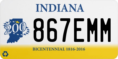 IN license plate 867EMM