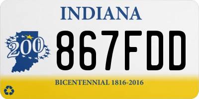 IN license plate 867FDD