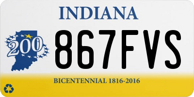 IN license plate 867FVS