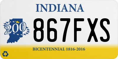 IN license plate 867FXS