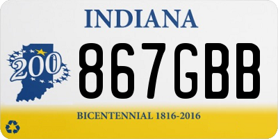 IN license plate 867GBB
