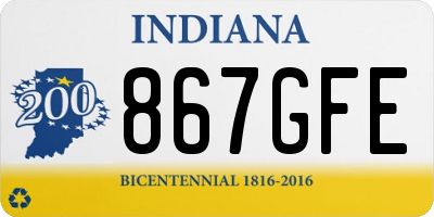 IN license plate 867GFE