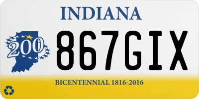 IN license plate 867GIX