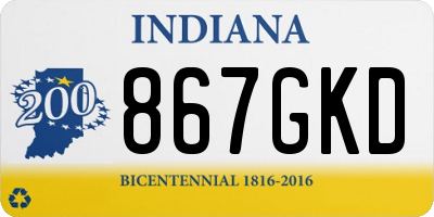 IN license plate 867GKD
