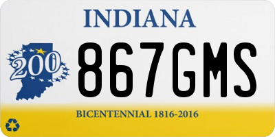 IN license plate 867GMS