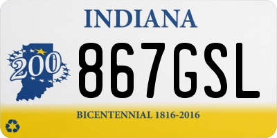 IN license plate 867GSL