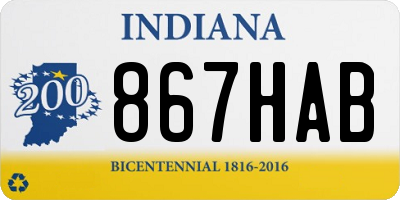 IN license plate 867HAB
