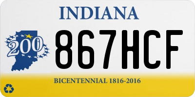 IN license plate 867HCF