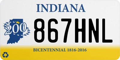IN license plate 867HNL