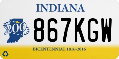 IN license plate 867KGW