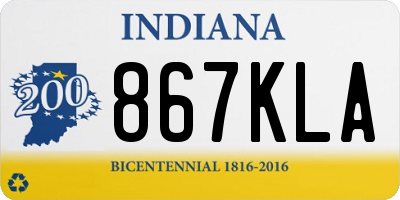 IN license plate 867KLA